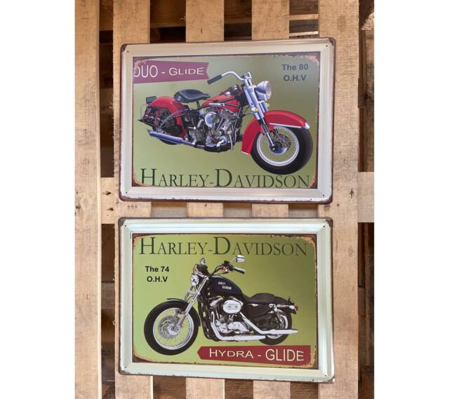 Hanging Vintage Style Metal Sign Classic Harley Davidson Motorbike Printed Retro Wall Art. Distressed Look Sign, Lovely Gift Idea - image 1