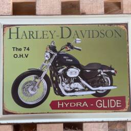 Hanging Vintage Style Metal Sign Classic Harley Davidson Motorbike Printed Retro Wall Art. Distressed Look Sign, Lovely Gift Idea - thumbnail 2