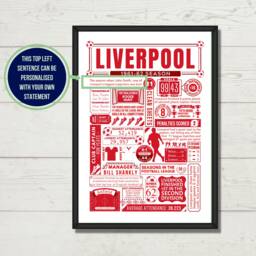 Liverpool Birthday Gift - Any Season Review Stats Poster For Football Fans Sports Team Print Personalised - thumbnail 1