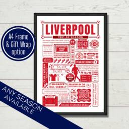 Liverpool Birthday Gift - Any Season Review Stats Poster For Football Fans Sports Team Print Personalised - thumbnail 2