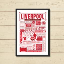Liverpool Birthday Gift - Any Season Review Stats Poster For Football Fans Sports Team Print Personalised - thumbnail 3