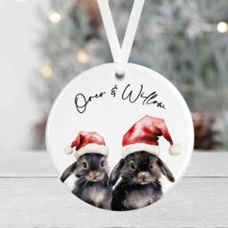 Personalised Bunny Christmas Bauble - Rabbit Pet Gift Ornament Mum Dad Lover - thumbnail 3