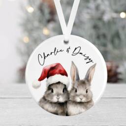 Personalised Bunny Christmas Bauble - Rabbit Pet Gift Ornament Mum Dad Lover - thumbnail 2