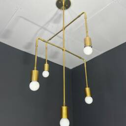 Melon Modern 5 Light Sputnik Mid Century Industrial Hanging Chandelier - thumbnail 3
