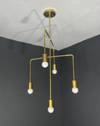 Melon Modern 5 Light Sputnik Mid Century Industrial Hanging Chandelier