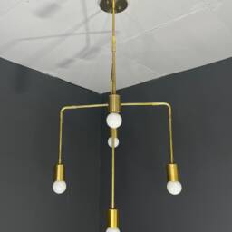 Melon Modern 5 Light Sputnik Mid Century Industrial Hanging Chandelier - thumbnail 2