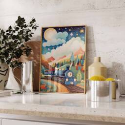 Train Print, Wall Art, Steam Poster, Boys Room Kids Decor, Playroom Decor - thumbnail 3