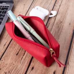 Leather Pencil Case For Men & Women, Custom Box With Name, Unique Personalization Options, Back To School - thumbnail 3