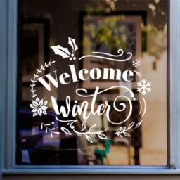 Welcome Winter Christmas Window Sticker Xmas Shop Display Festive Home Decoration Decal - thumbnail 1