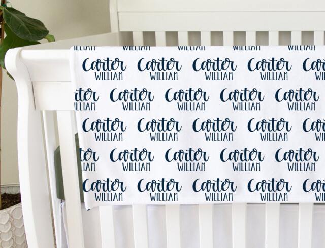 Personalized Swaddle Baby Blanket Gifts Shower Gift Newborn Watch Me Grow Monogram - image 1