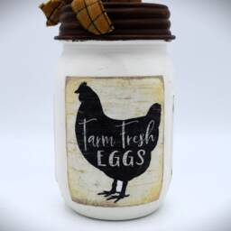 "Ball Mason Jar Hand Soap Dispenser With Vintage Farmhouse Style ""Farm Fresh Eggs" - thumbnail 2