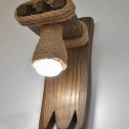 Wooden Sconce, Wall Light, Lamp Wooden, Bedroom Lamp, Wooden Rope Living Room Lighting, Rustic Loft Fixture - thumbnail 2