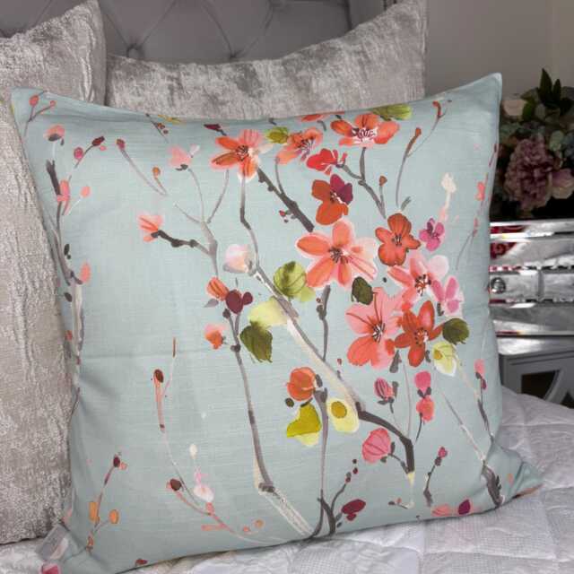 Voyage Maison Cushion Cover, Floral Pillow Cover, Armathwaite Fabric Russett, Cover Sofa Bed, Countryside Decor, Duck Egg - image 1