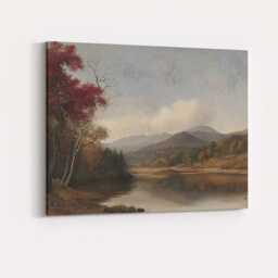 Tranquil Autumn Lake Mountain Woodland Landscape Canvas Wall Art Print Decor Picture Ready To Hang - thumbnail 4