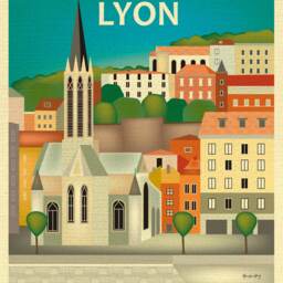 Lyon France Print, Art, French Poster, Art, Canvas, Loose Petals Art Style E8-O-Lyo - thumbnail 2