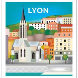 Lyon France Print, Art, French Poster, Art, Canvas, Loose Petals Art Style E8-O-Lyo - thumbnail 3