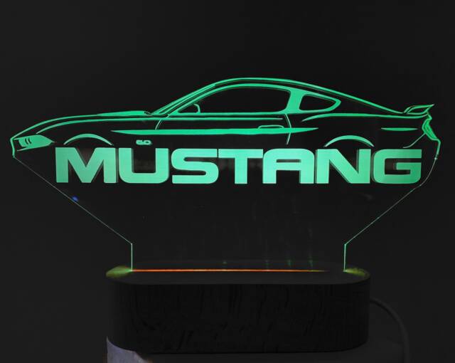 Personalised Mustang Smart App Control Night Light Bluetooth, Music, 7&16M Colour Mobile App , Gift Led Lamp - image 1