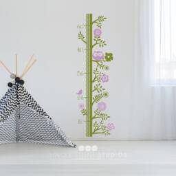 Nursery Growth Chart Wall Decal Woodland Animals - Vinyl Art Custom Home Decor - thumbnail 3