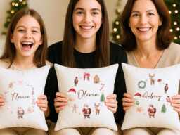 Personalised Christmas Cushion - Gifts, Decor, Gifts For Kids - thumbnail 1