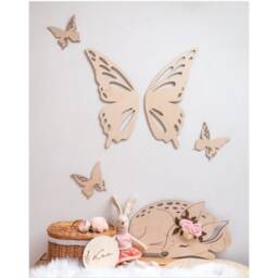 Butterflies Shape Theme Wooden Birchwood Laser Cut Craft Wall Decor - thumbnail 1