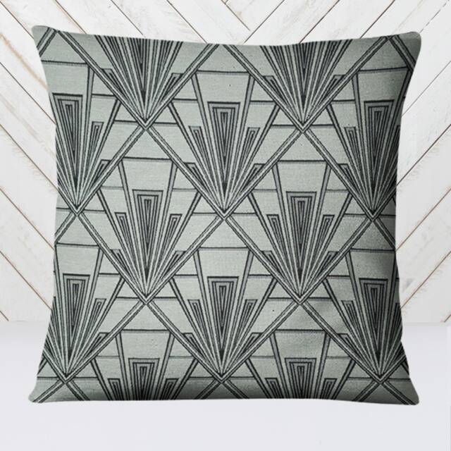 Extra Large Art Deco Cushion, Pillow Cover, Grey Gatsby Velvet Single Or Double Sided 23 Inch Square - image 1