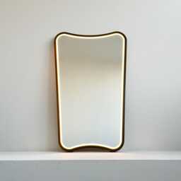 Mid-Century Style Illuminated Wall Mirror With Bronze Patina Full Frame - Vintage N.2 - thumbnail 1