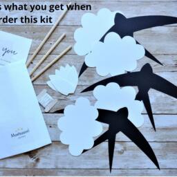 Bird Mobile Diy Kit, Swallow Baby Mobile, High Contrast Montessori Gift - thumbnail 2