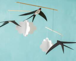 Bird Mobile Diy Kit, Swallow Baby Mobile, High Contrast Montessori Gift