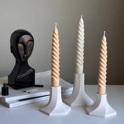 Swirl Candlestick Holder Jesmonite Table Decor - thumbnail 1