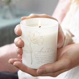 Personalised Aunt Birthday Gift Engraved Floral Soy Candle - thumbnail 1