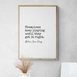 Tennis Quote Typewriter Prints, Sport Lover Gift Set Of 6 Prints - thumbnail 3