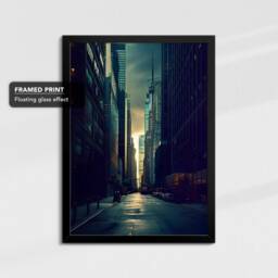 London Street 5 Painting Framed Poster Print & Canvas Wall Decor Art Bedroom Home Interior Gift - thumbnail 2