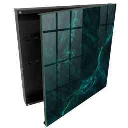 Green Depth Wall Mounted Key Cabinet, Box For Wall, Abstract Textures, Lovers Of Nature & Elegance - thumbnail 1