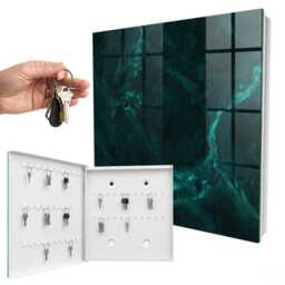 Green Depth Wall Mounted Key Cabinet, Box For Wall, Abstract Textures, Lovers Of Nature & Elegance - thumbnail 2