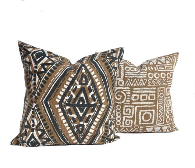 One Caramel Brown Home Decor Cover, Pillow, Decorative Throw Pillow, Tan Accent Boho Throw Pillow - image 1