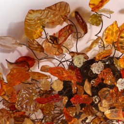 Flush Mount Ceiling Light With Warm Color Flowers & Leaves, Ceiling Mount Light For Kitchen, Living Room Or Dining Room - thumbnail 3