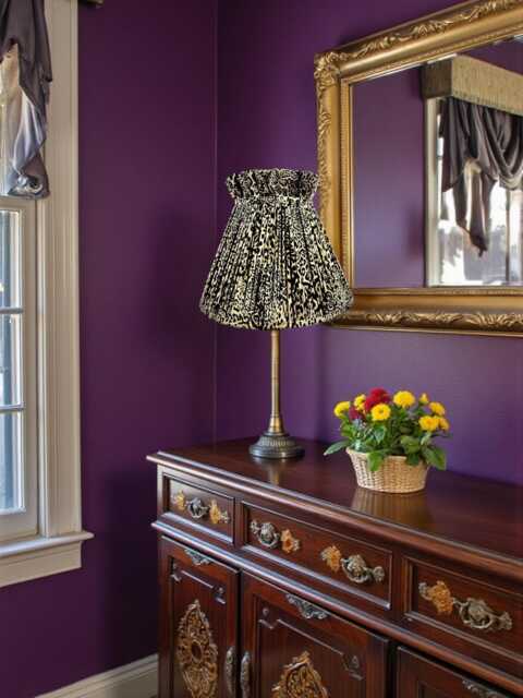 Pleated Lynx Animal Print Lampshade, Tapered Drum Style, Made in The UK - Animal Fabric Lamp Shades - image 1