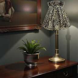 Pleated Lynx Animal Print Lampshade, Tapered Drum Style, Made in The UK - Animal Fabric Lamp Shades - thumbnail 3