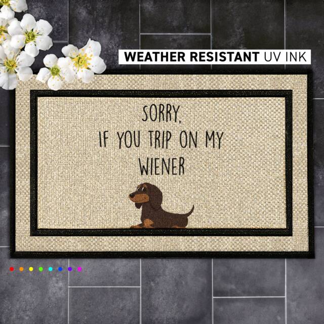 Funny Wiener Doormat With A Personal Twist - Apologize Smile - image 1