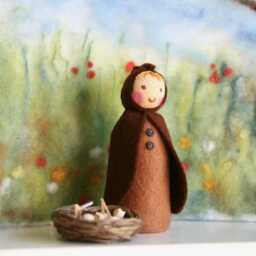 Root Children With Nest & Birds, Seasons Tabel, Flower Child, Spring, Waldorf, Nature Table - thumbnail 3