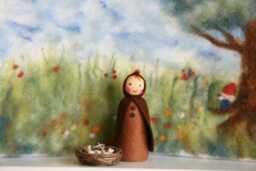 Root Children With Nest & Birds, Seasons Tabel, Flower Child, Spring, Waldorf, Nature Table - thumbnail 1