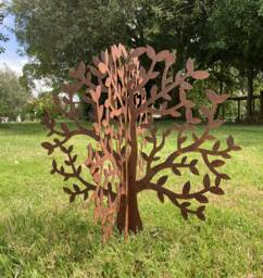 Rusty Metal 3D Tree Garden Ornament