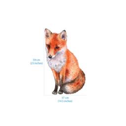 Watercolor Fox Wall Decal Scandinavian Nursery Art - 14.5x23 Inches - thumbnail 2