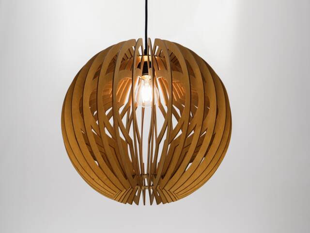Natural Apple, Wood Ceiling Light, Scandinavian Pendant, Style, Plywood Chandelier, Pendant Brada - image 1
