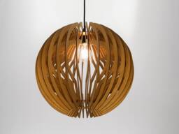 Natural Apple, Wood Ceiling Light, Scandinavian Pendant, Style, Plywood Chandelier, Pendant Brada - thumbnail 1