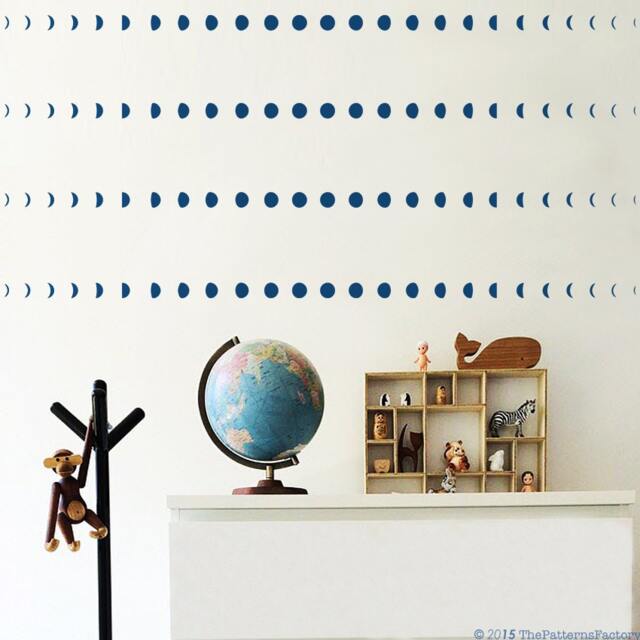 Moon Phases Wall Decal Astronomy Decor, Kids Room Sticker - image 1
