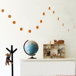 Moon Phases Wall Decal Astronomy Decor, Kids Room Sticker - thumbnail 3