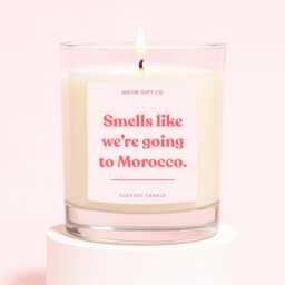 Morocco Gifts - We're Going To Surprise Trip Reveal Candle Label - thumbnail 1