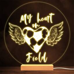 Heart Football Wings Personalised Gift Lamp Night Light - thumbnail 1