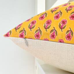 Indian Block Print Pillow Cover , Cotton Voile Hand Mede - thumbnail 3